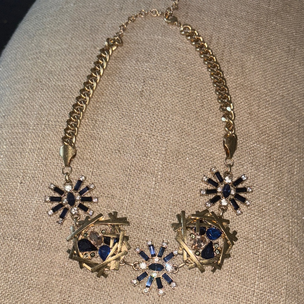 Elegant Gold and Blue Necklace